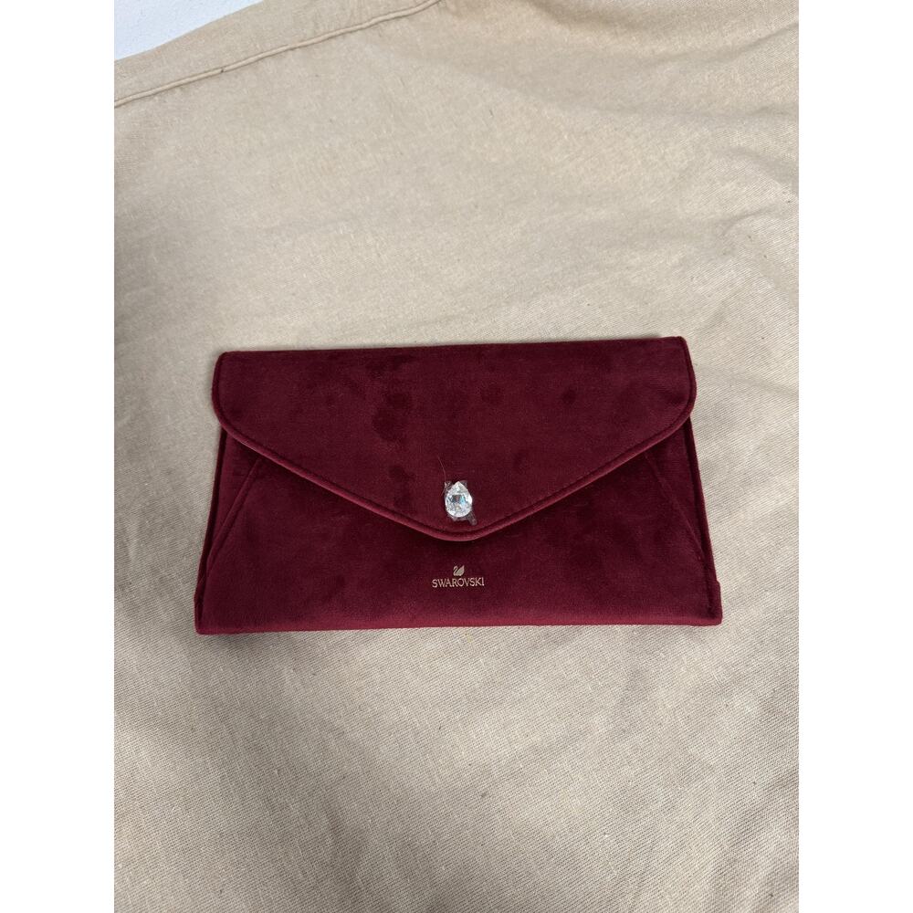 Swarovski Clutch Bag Womens Velvet Crystal Snap Purse Evening Elegant Handbag